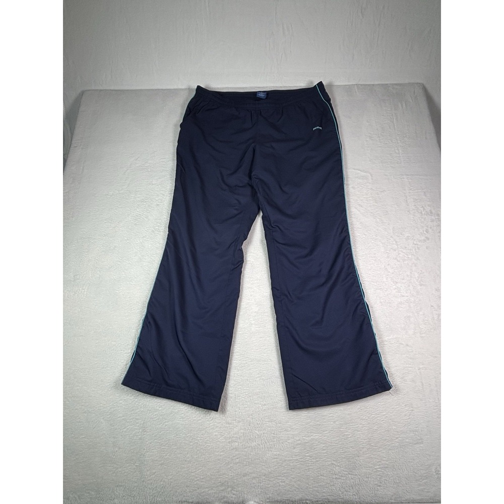 Mens Gray & Teal Reebok Athletic Pants 100% Polyester Elastic Drawstring Waist M